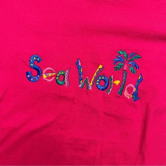 Vintage Pink Womens Sea World Tea Size Large Used - Picture 4 of 4